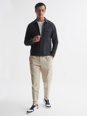 Reiss Black Pump Technical Pocket Zip Through Jacket - Image 3 of 5