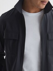 Reiss Black Pump Technical Pocket Zip Through Jacket - Image 4 of 5
