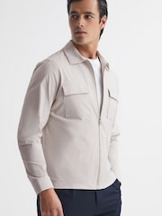 Reiss Stone Pump Technical Pocket Zip Through Jacket - Image 1 of 6