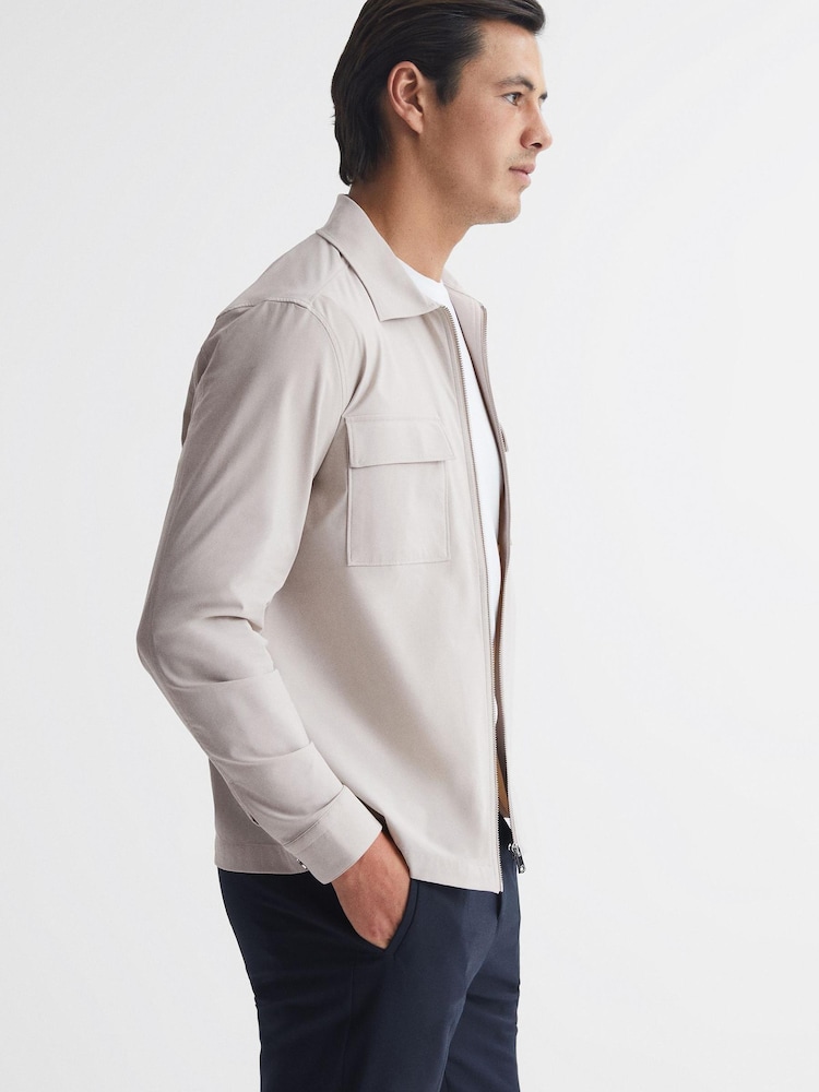 Reiss Stone Pump Technical Pocket Zip Through Jacket - Image 6 of 6