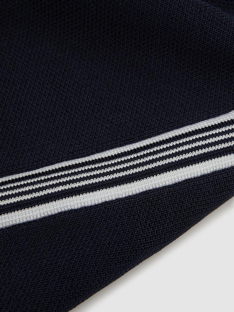 Reiss Navy Colton Senior Side Stripe Drawstring Shorts - Image 7 of 7