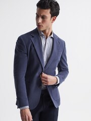 Reiss Grey Melange Saxon Slim Fit Pique Cotton Shirt - Image 6 of 6