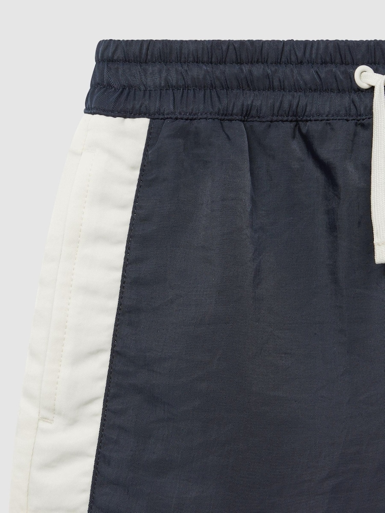 Reiss Navy/Ecru Surf Junior Drawstring Contrast Swim Shorts - Image 7 of 7
