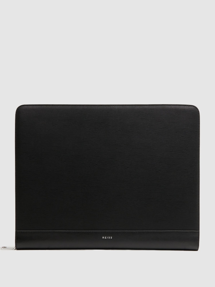 Reiss Black Declan Saffiano Leather Folio - Image 1 of 5