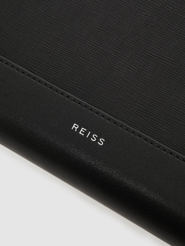 Reiss Black Declan Saffiano Leather Folio - Image 5 of 5
