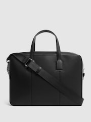 Reiss Black Dominik Leather Briefcase - Image 3 of 6