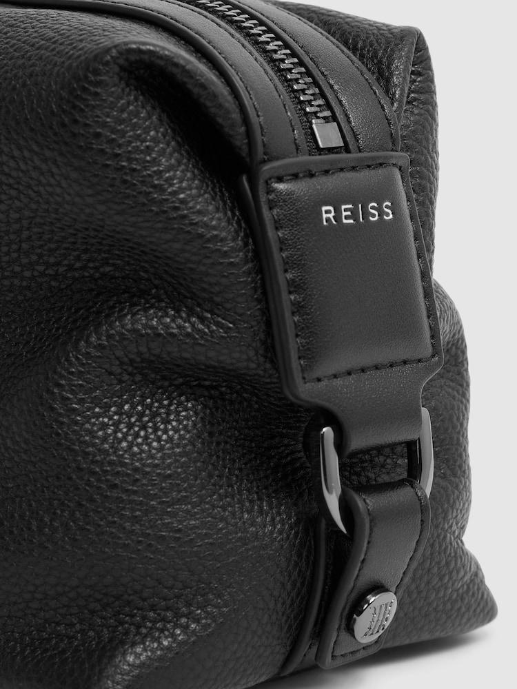 Reiss Black Cole Leather Washbag - Image 5 of 5