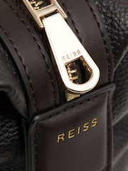 Reiss Chocolate Cole Leather Washbag - Image 4 of 4