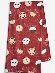 Red Christmas Pudding and Pie Wipe Clean Table Cloth - Image 3 of 3