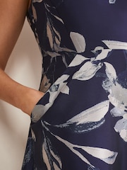 Phase Eight Blue Cassy Floral Jacquard Dress - Image 5 of 6