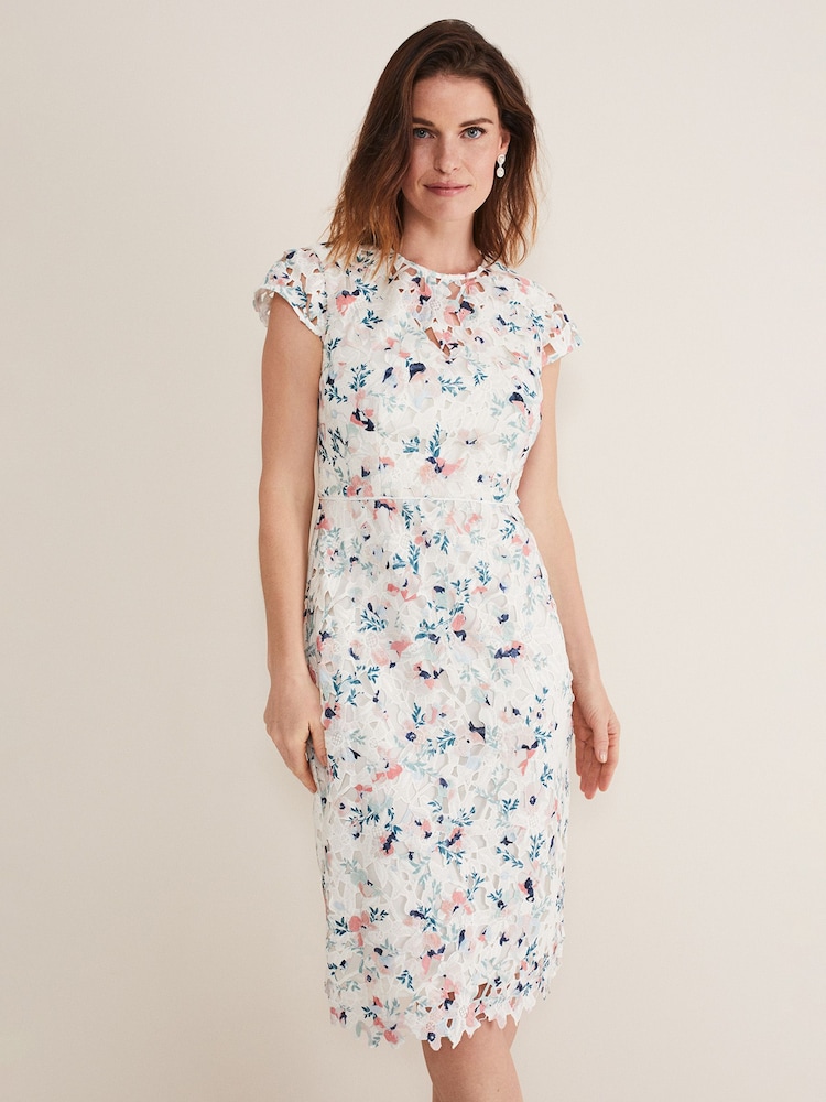 Phase Eight Cream Franky Floral Lace Dress - Image 1 of 6