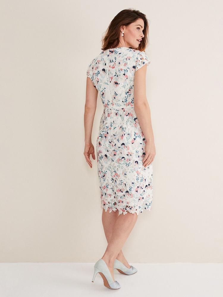 Phase Eight Cream Franky Floral Lace Dress - Image 2 of 6 Phase Eight Cream Franky Floral Lace Dress - Image 2 of 6