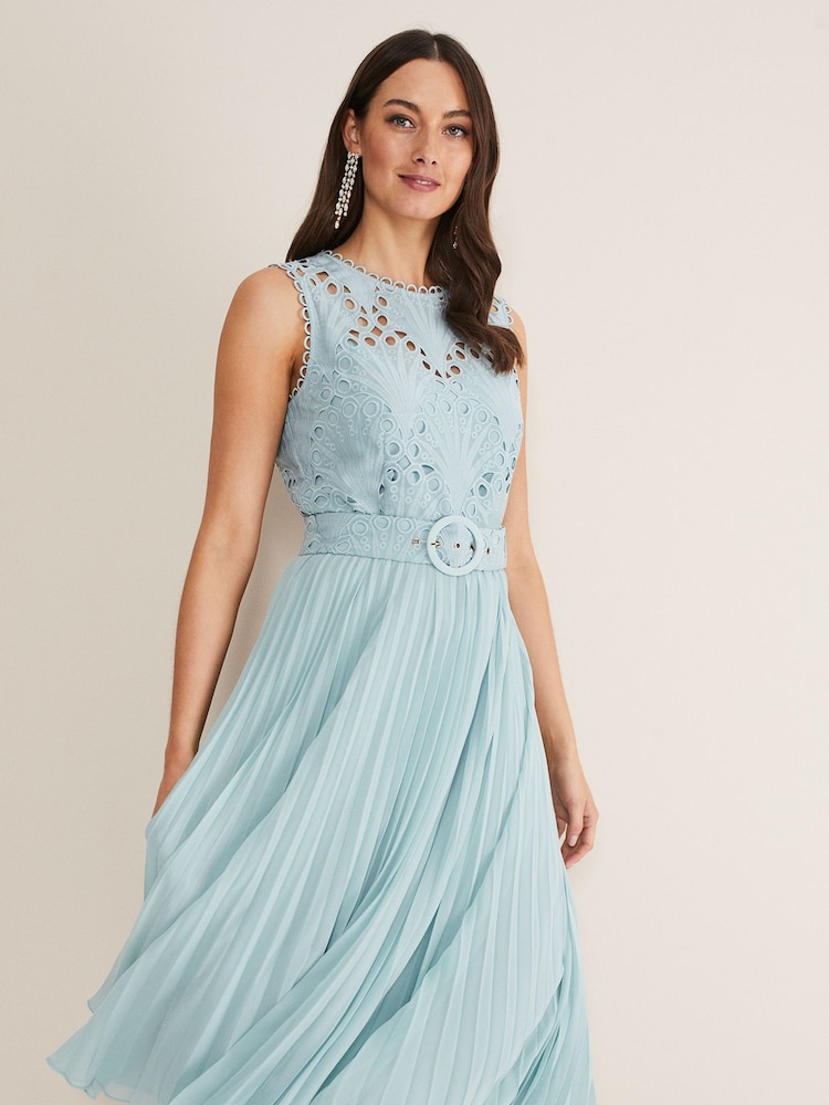 Phase Eight Green Amora Lace Bodice Dress - Image 1 of 6