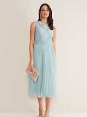 Phase Eight Green Amora Lace Bodice Dress - Image 3 of 6