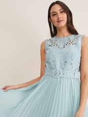 Phase Eight Green Amora Lace Bodice Dress - Image 4 of 6