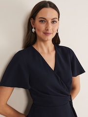 Phase Eight Light Blue Petite Julissa Wrap Dress - Image 4 of 6