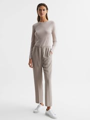 Reiss Blush Drew Long Sleeve Crew Neck Top - Image 3 of 5
