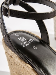 Schwarz - Forever Comfort® Nietenbesetzte Lederschuhe mit Keilabsatz - Bild 4 von 5