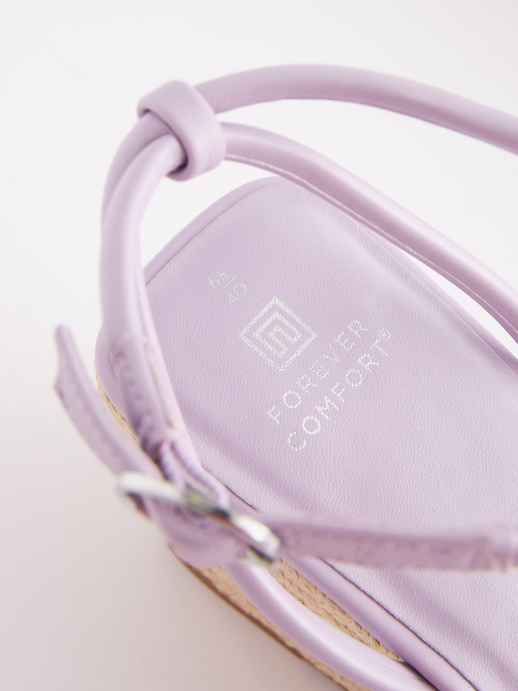 Flieder-Violett - Forever Comfort® Sandalen mit gedrehten Riemen, eckiger Zehenpartie und Keilabsatz - Bild 6 von 6 Flieder-Violett - Forever Comfort® Sandalen mit gedrehten Riemen, eckiger Zehenpartie und Keilabsatz - Bild 6 von 6