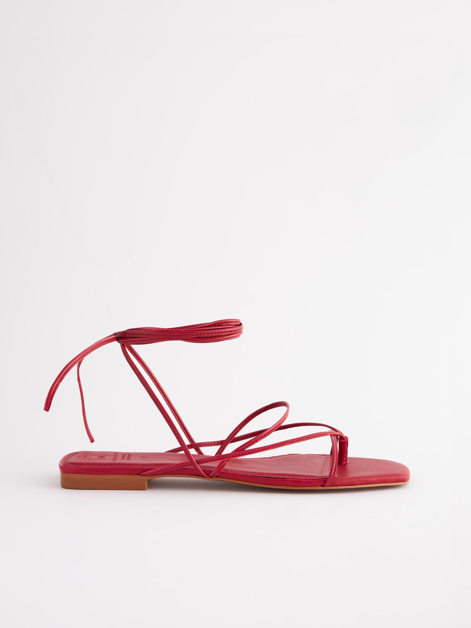 Red ankle wrap sandals top