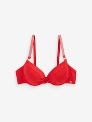 Red Diamante Shaping Padded Wired Bikini Top - Image 5 of 6