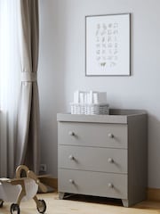 Little Acorns Light Grey Classic 3 Draw Dresser Changing Unit - Image 1 of 5