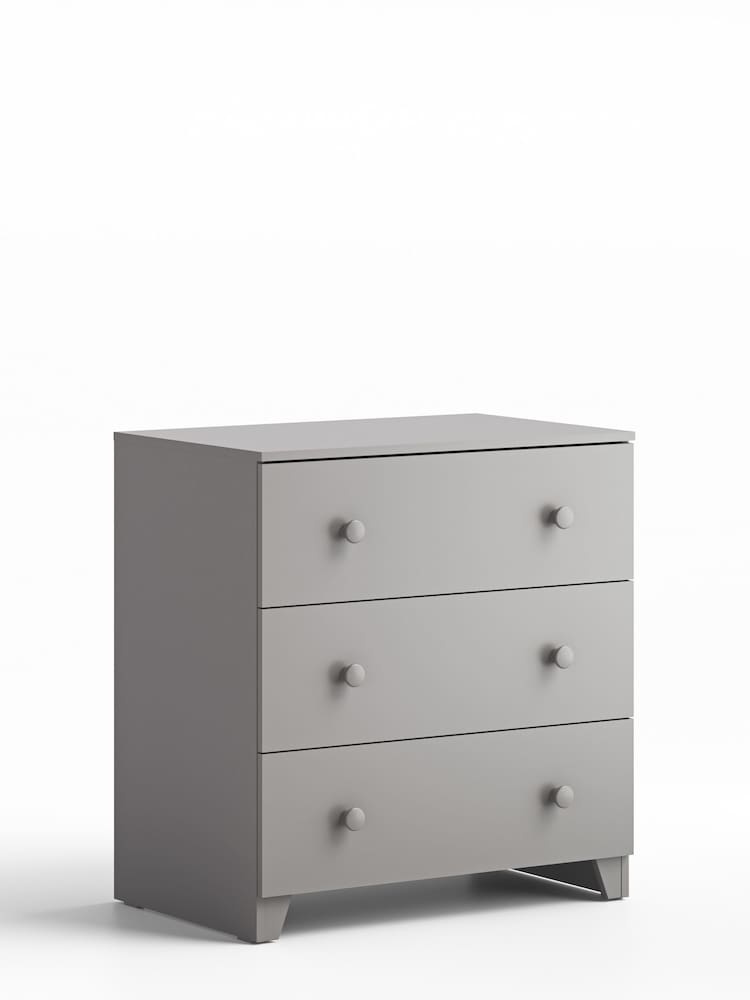 Little Acorns Light Grey Classic 3 Draw Dresser Changing Unit - Image 5 of 5