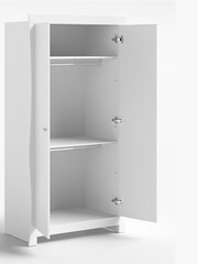 Little Acorns White Sleigh 2 Door Double Wardrobe - Image 2 of 2