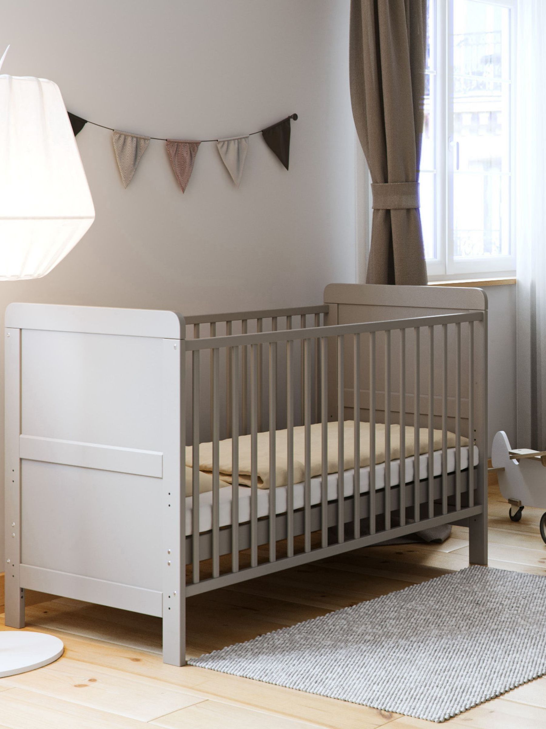 Light grey cot bed store