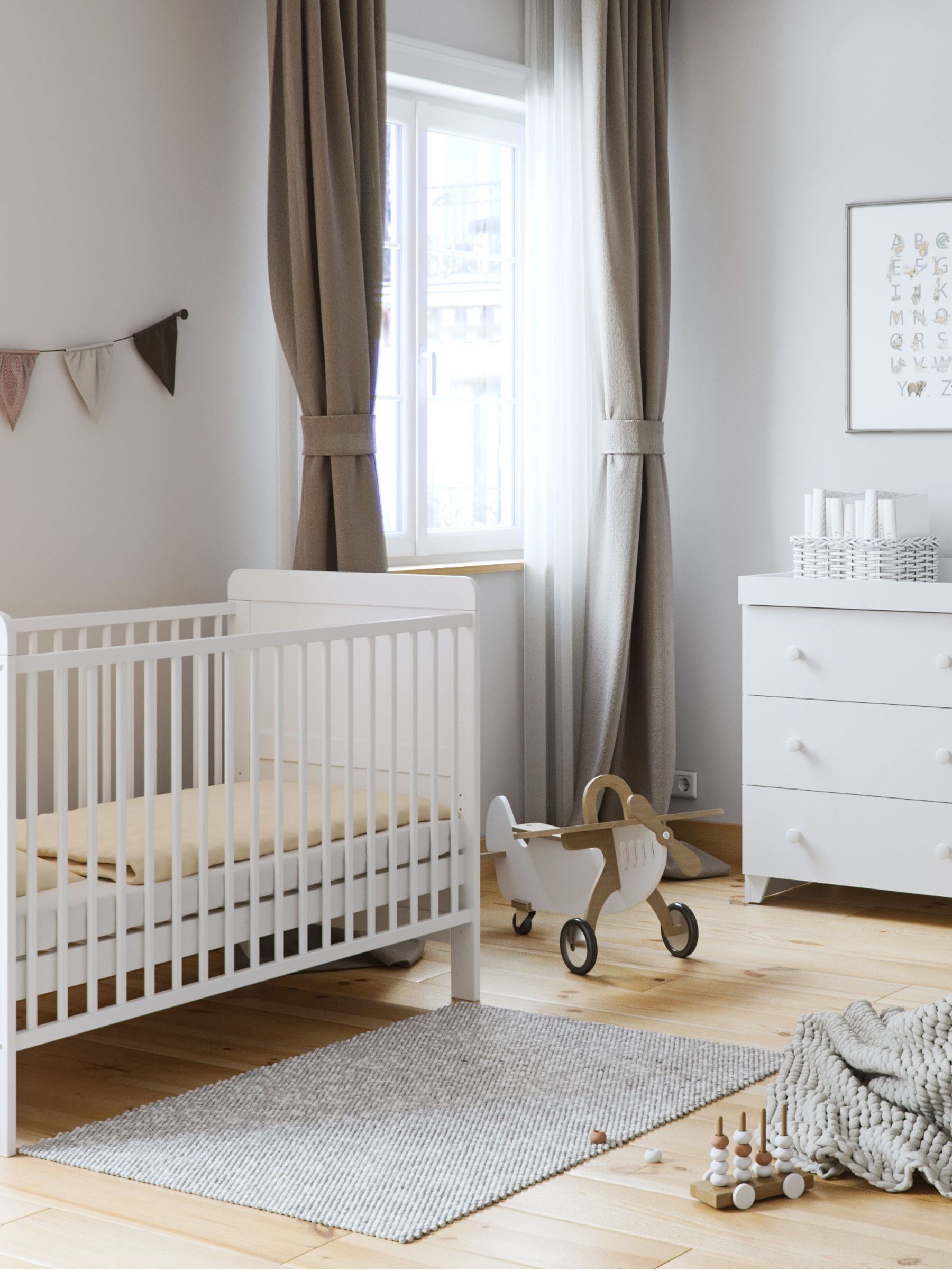 White company classic cot bed cheap