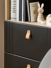 Cuddleco Black Rafi Bookcase in Oak and White - Image 2 of 2