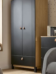 Cuddleco Black Rafi Nursery Wardrobe in Oak and White - Image 1 of 5