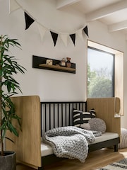 Cuddleco Black Rafi Cot Bed in Oak and White - Image 3 of 6