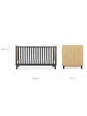 Cuddleco Black Rafi Cot Bed in Oak and White - Image 6 of 6
