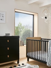 Cuddleco Rafi Oak and Black 2 Piece Nursery Furniture Set - Image 1 of 7