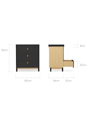 Cuddleco Rafi Oak and Black 2 Piece Nursery Furniture Set - Image 7 of 7