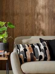 Monochrome 40 x 59cm Retro Cut Velvet Cushion - Image 1 of 5