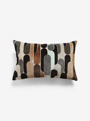 Monochrome 40 x 59cm Retro Cut Velvet Cushion - Image 2 of 5