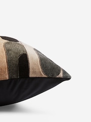 Monochrome 40 x 59cm Retro Cut Velvet Cushion - Image 3 of 5