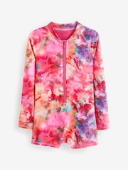 Pink Colour Burst Long Sleeved Shortie Swimsuit (3-16yrs) - Image 4 of 5