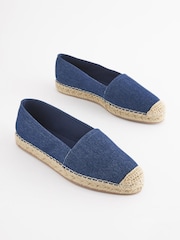 Denim Blue Forever Comfort® Flat Espadrille Shoes - Image 2 of 6