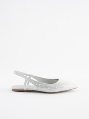 Silver Forever Comfort Bling Point Toe Slingback Flats - Image 6 of 9