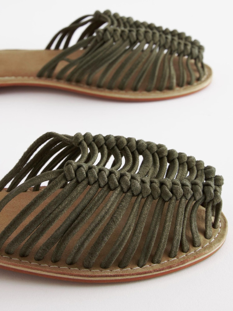 Vert kaki - Sandales Huarache à bride cheville - Image 4 of 6