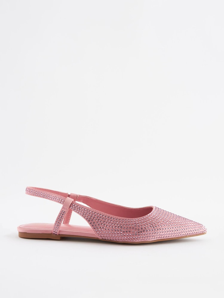 rožnata - Koničasti čevlji z odprto peto Forever Comfort Bling - Slika 2 iz 5