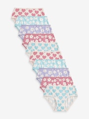 Rosa/Grün, Herz, geblümt - Slips mit herzförmigem Spitzenbesatz, 10er-Pack (1.5-16 Jahre) - Bild 1 von 6