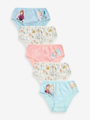 Pink/Blue Disney Frozen 100% Cotton Briefs 5 Pack (1.5-10yrs) - Image 1 of 8