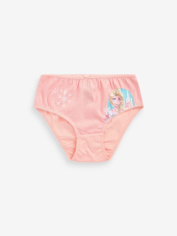 Pink/Blue Disney Frozen 100% Cotton Briefs 5 Pack (1.5-10yrs) - Image 2 of 8