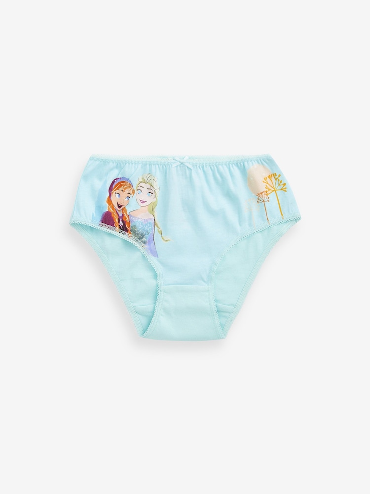Pink/Blue Disney Frozen 100% Cotton Briefs 5 Pack (1.5-10yrs) - Image 6 of 8
