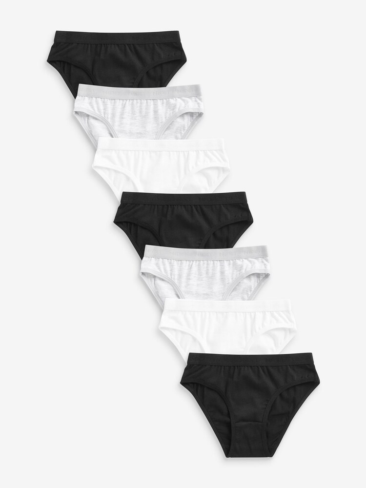 Monochrome 7 Pack Bikini Briefs (3-16yrs) - Image 1 of 9 Monochrome 7 Pack Bikini Briefs (3-16yrs) - Image 1 of 9