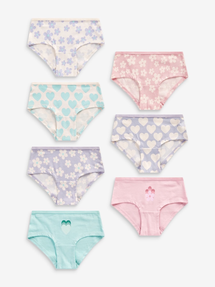 Rosa/Lila Hjärta/Blomma - Hipsterbyxor 7 -paket (2-16år) - Bild 1 av 1 Rosa/Lila Hjärta/Blomma - Hipsterbyxor 7 -paket (2-16år) - Bild 1 av 1